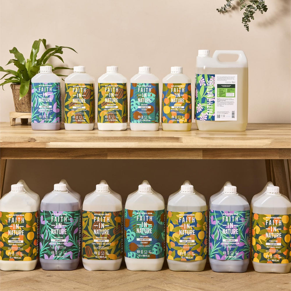 Faith in Nature Seaweed and Citrus five-litre bottle on shelf showcases big value