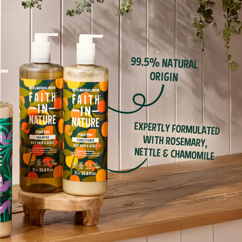 Faith in Nature vegan cruelty-free logo indicating ethical hair care.