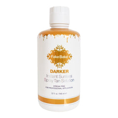 Fake Bake Darker spray tan bottle, professional packaging for salon use.
