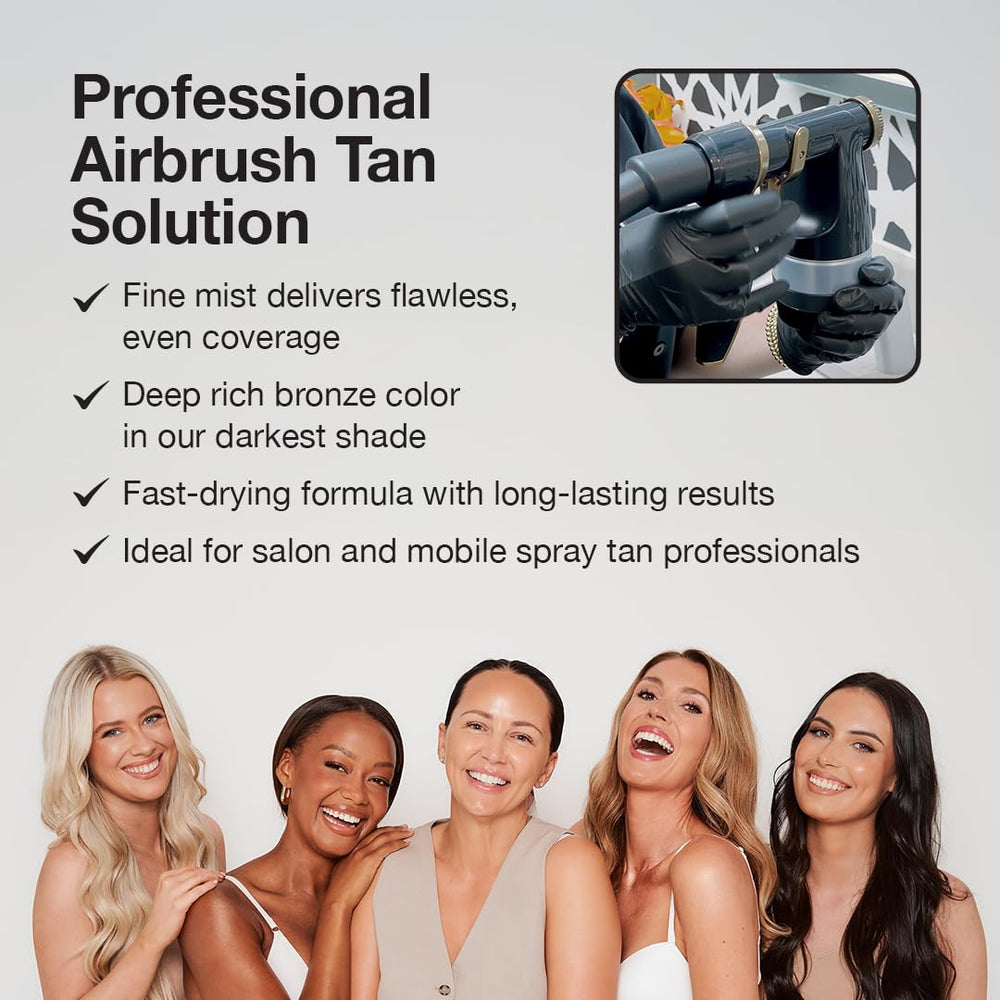 Fake Bake Darker spray tan mist on skin showing even color development.