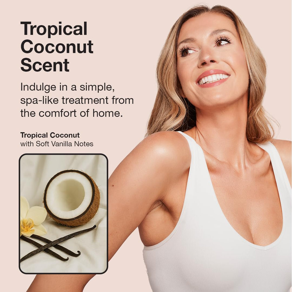 Face and body usage of Fake Bake Flawless Coconut Serum for unified tan and hydration