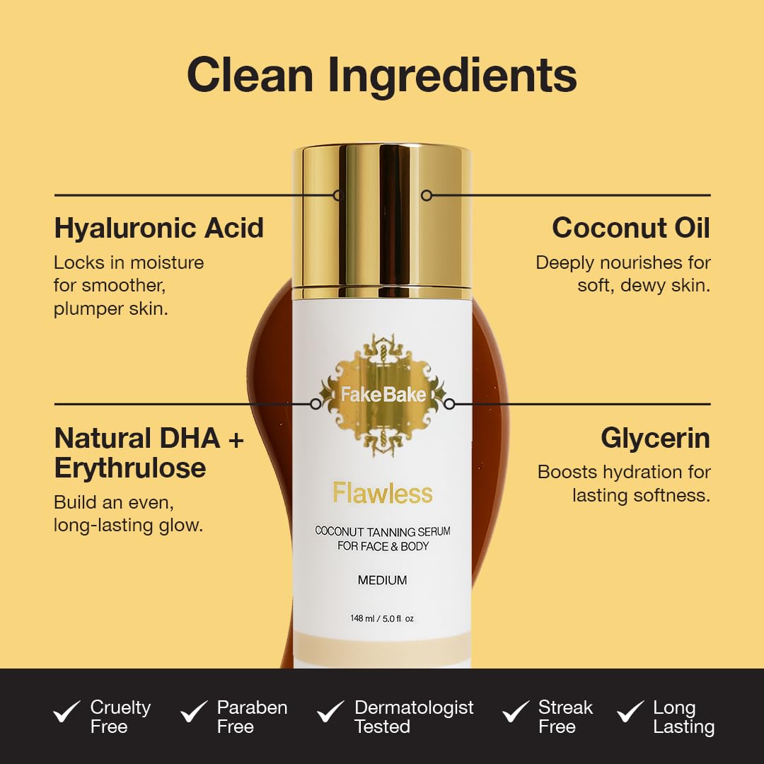 Fast-drying melt moment of Fake Bake Flawless Coconut Serum on skin