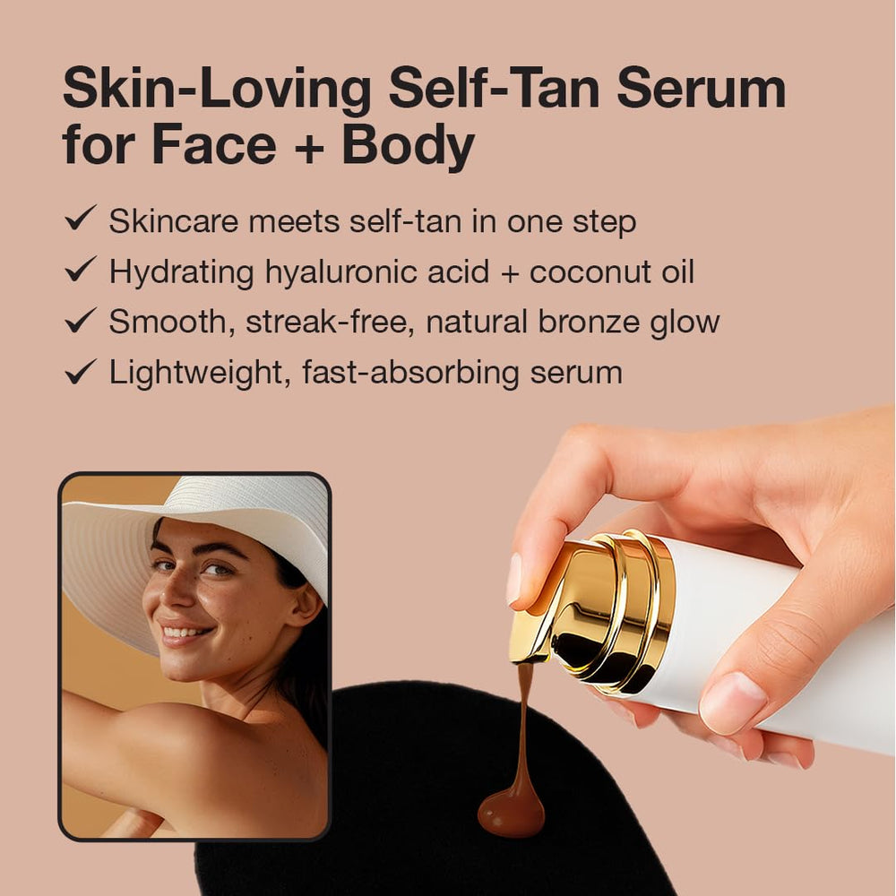 Fake Bake Flawless Coconut Serum pump dispensing for easy, even application