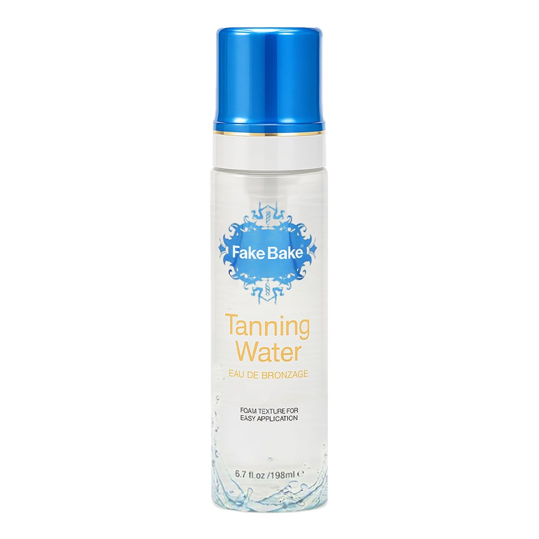 Fake Bake foam tanning water bottle for easy sunless glow.