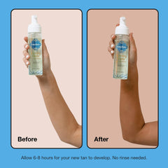 Fake Bake foam tanning water with passion flower for gentle hydration.