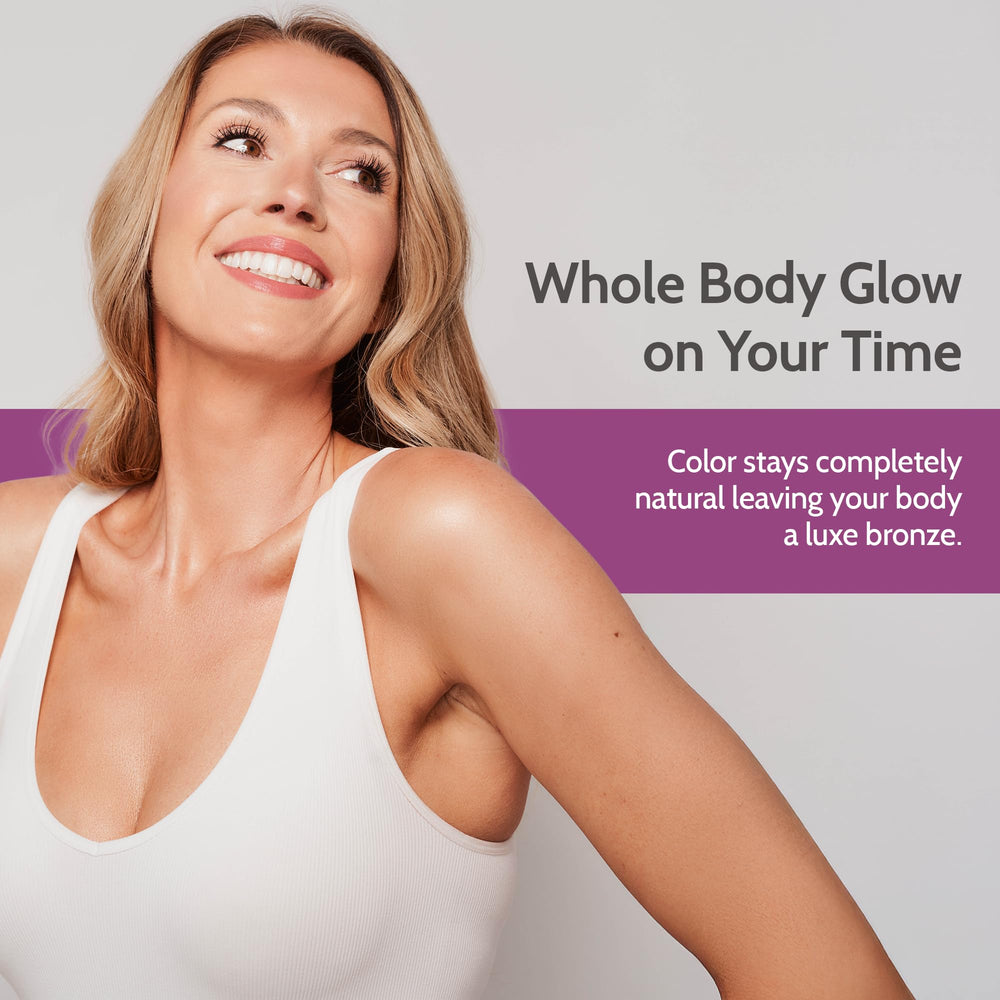 Fake Bake self-tanning liquid flawless darker vegan formula nourishes skin while tanning.