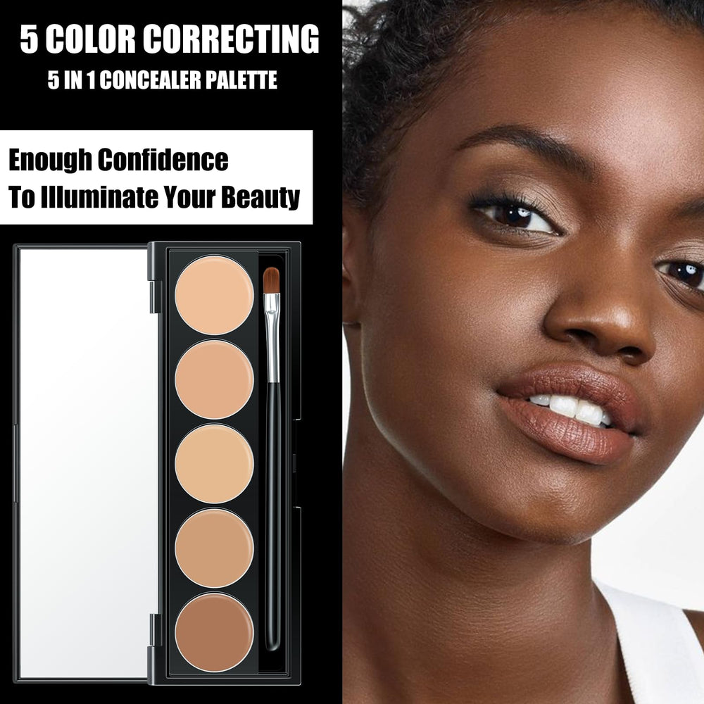 FALOCUTUS 5-in-1 concealer palette compact highlights portability for on-the-go makeup