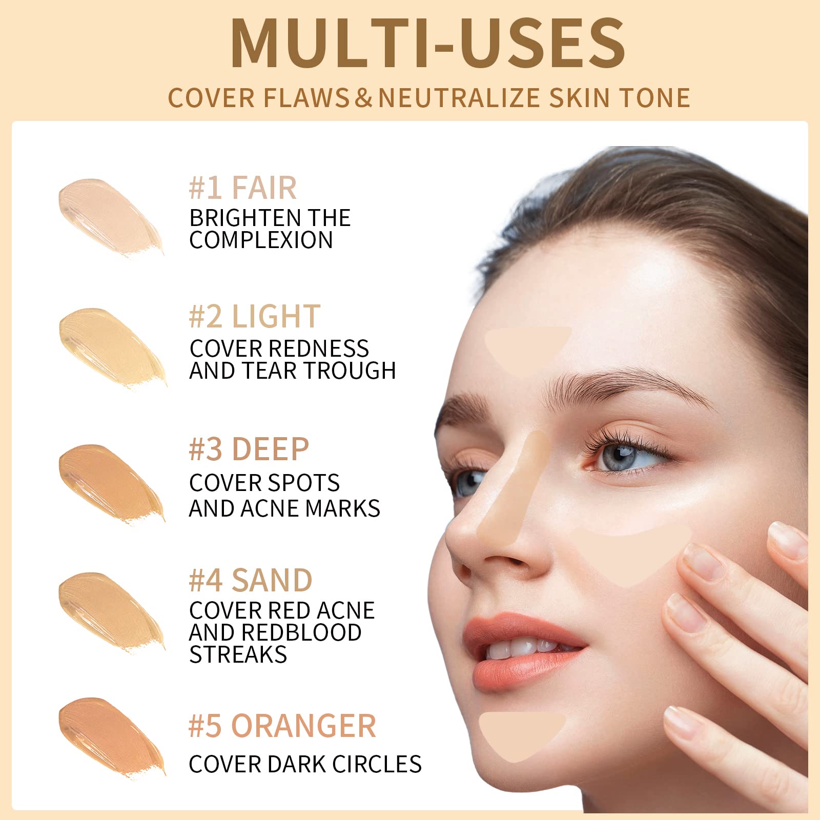 Falocutus cream concealers close-up for smooth blending and seamless skin match.