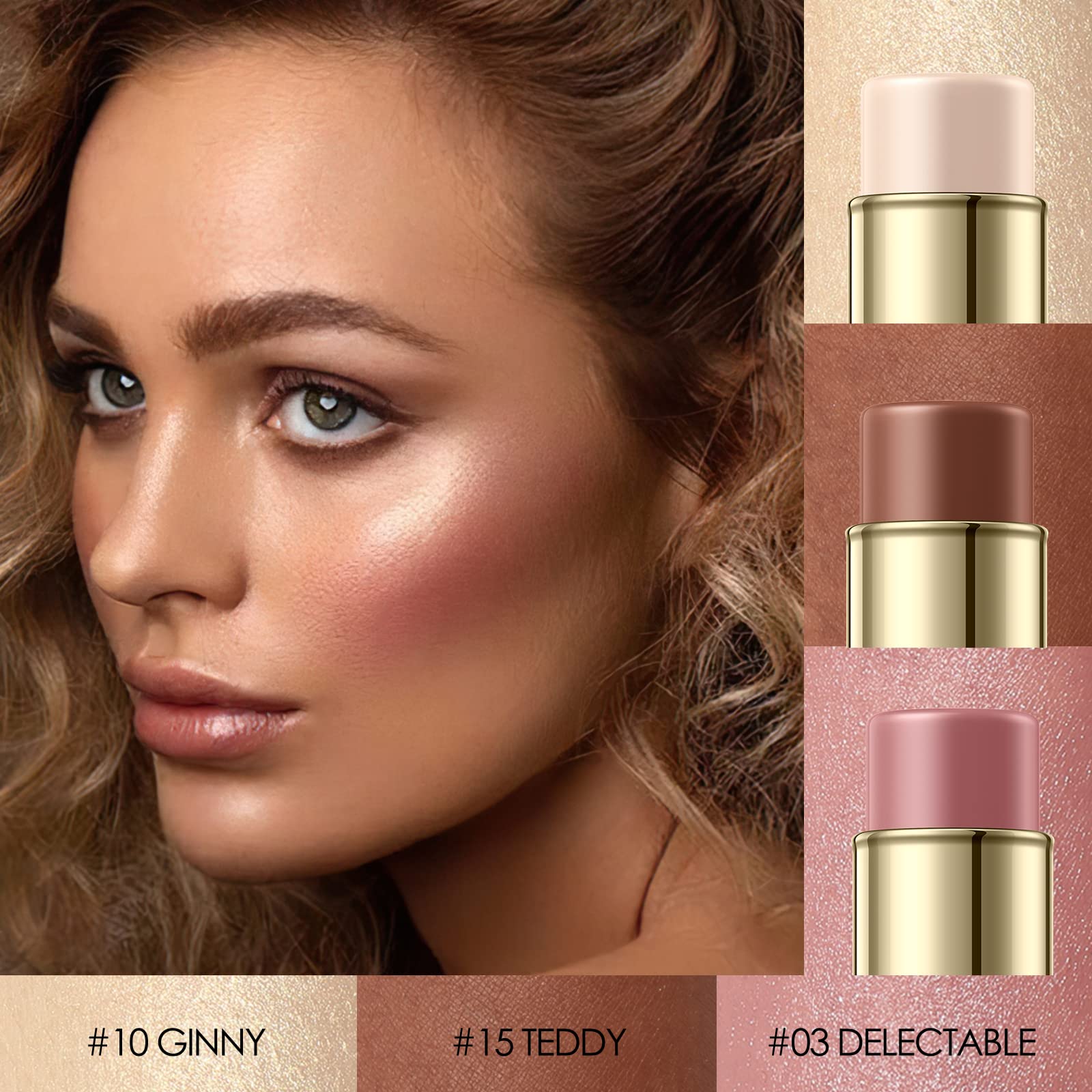 Falocutus contour stick applied to the cheek for definition.