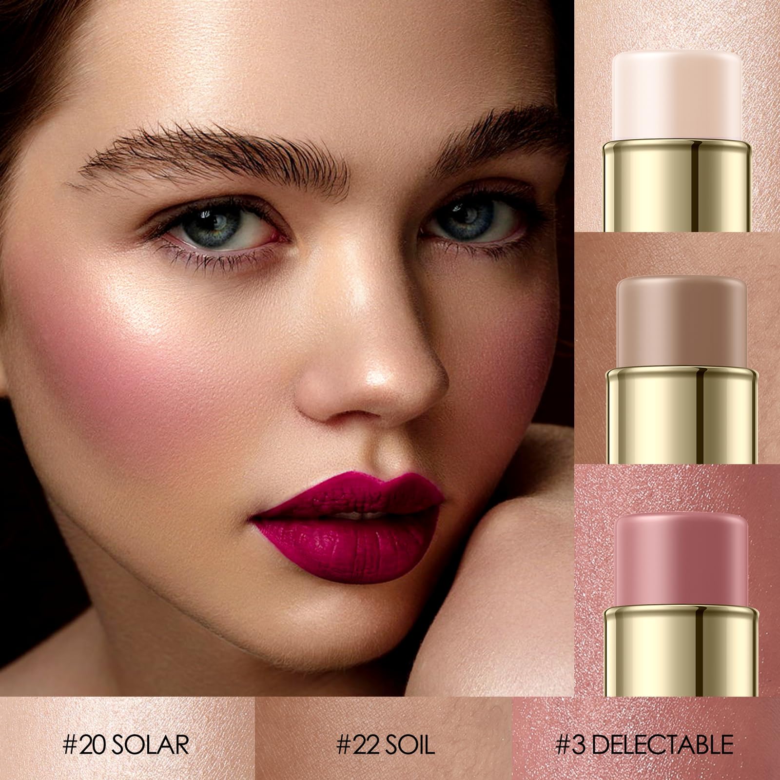 Falocutus contour stick set under-eye brightening area for rested appearance.