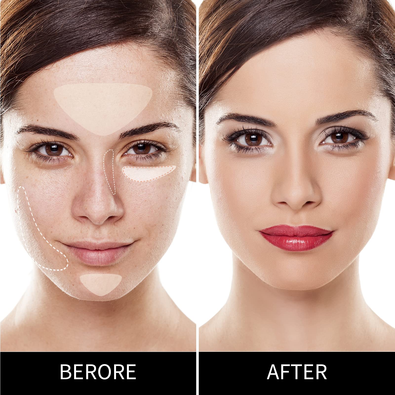 Falocutus long-wear concealer swatches ideal for all-day wear.