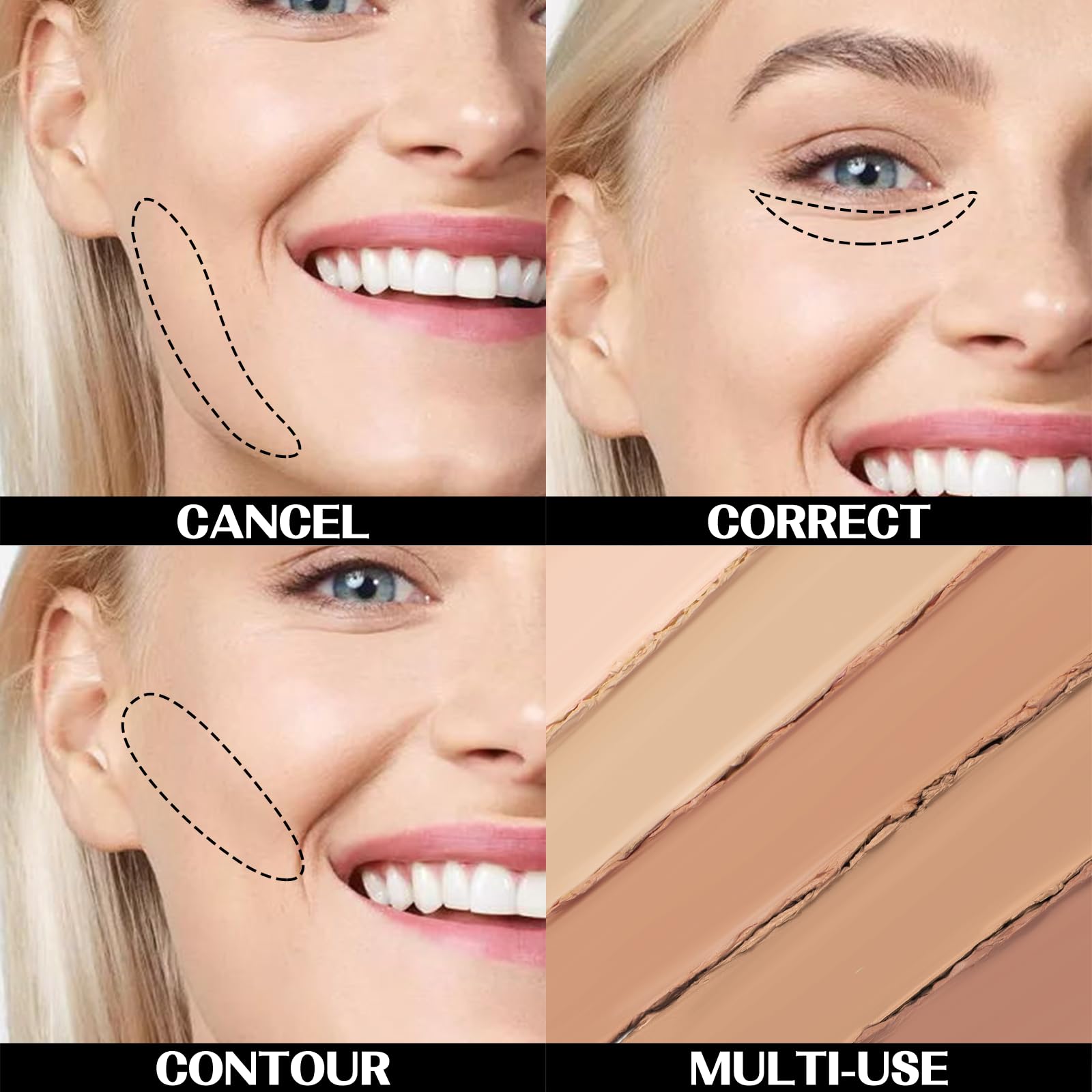 Falocutus skin-smoothing concealer supports nude makeup and comfortable wear.