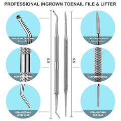 FAMILIFE ingrown toenail file curved end for versatile edge shaping.