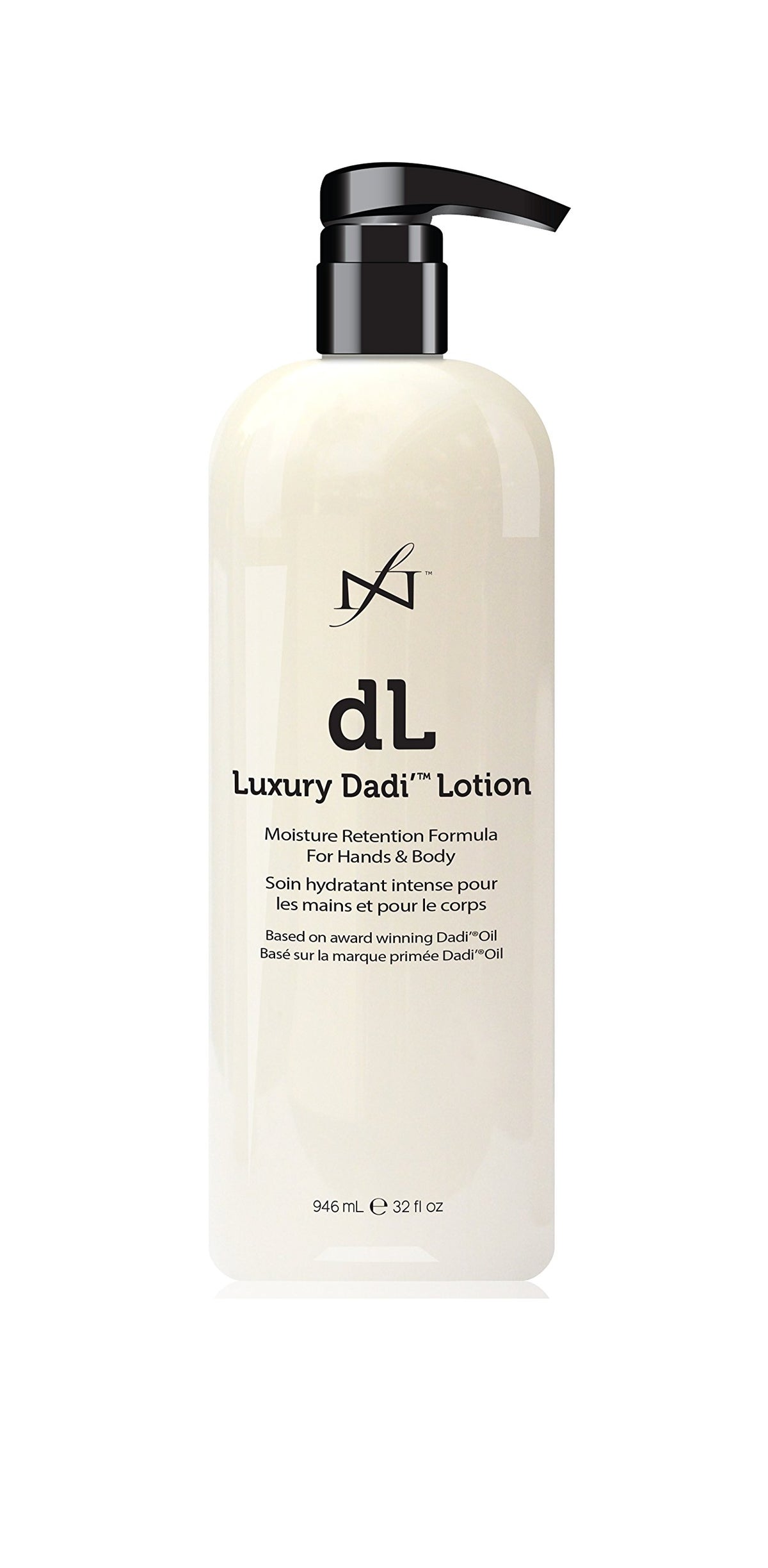 Famous Names Luxury Dadi' Lotion bottle—fast-absorbing, non-greasy hydration for professionals.