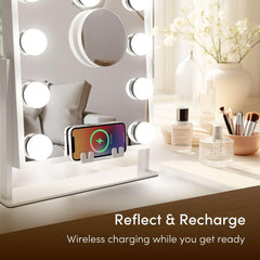 Fancii Bluetooth speaker integrated in the mirror streams music during routines