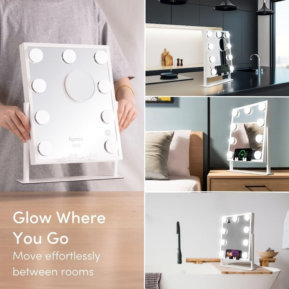 Fancii phone stand on the mirror offers hands-free viewing for tutorials