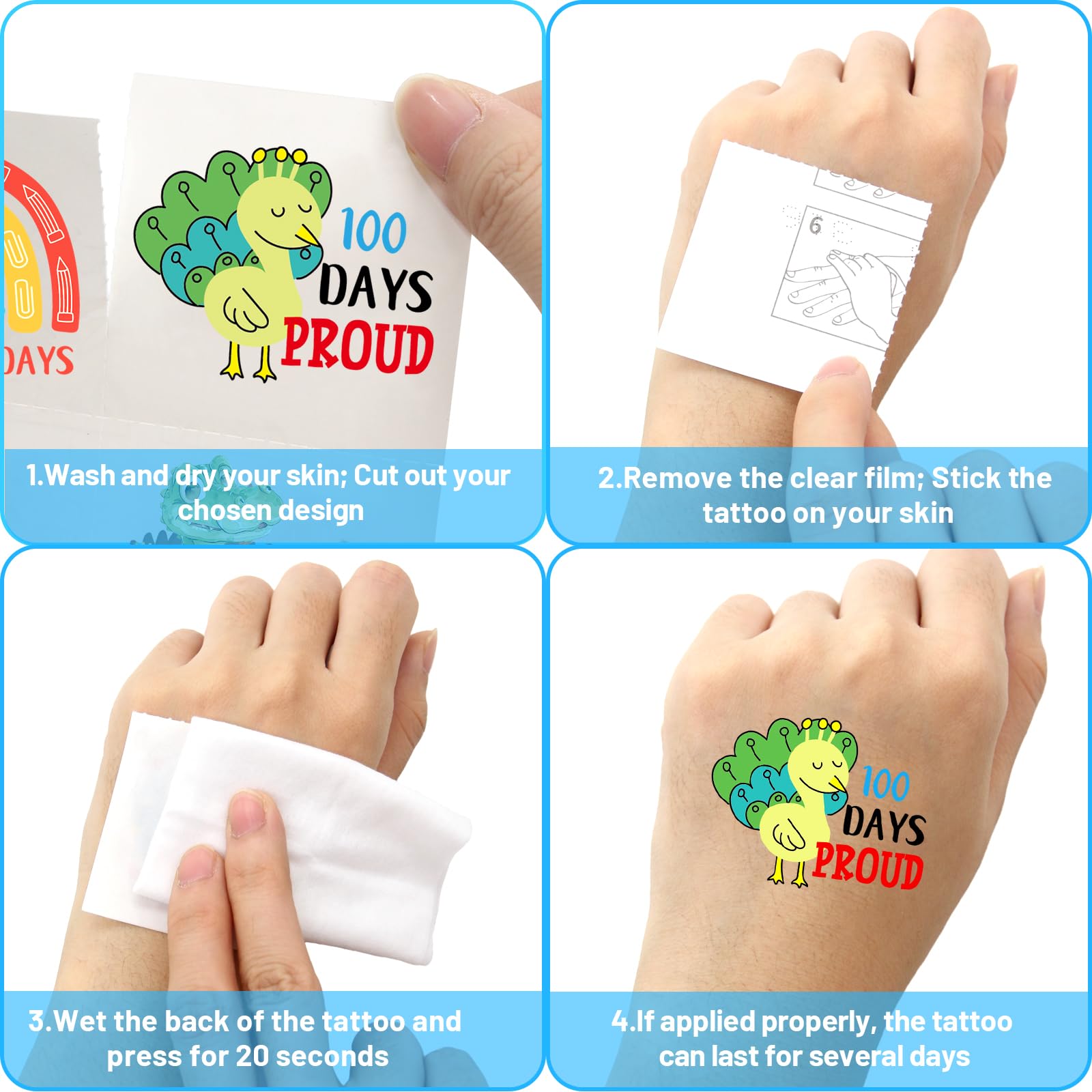 Fancy Land 100 Days Tattoos star motifs spark celebration and motivation.