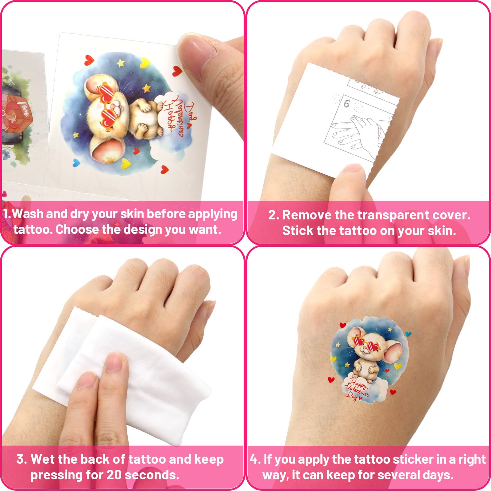 Fancy Land Valentine tattoos perfect for goody bags and event stuffer