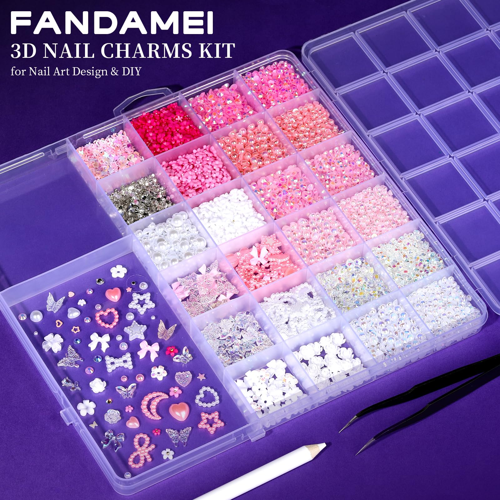Fandamei 3D flower charms (roses) for dimensional nail art