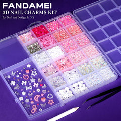 Fandamei 3D flower charms (roses) for dimensional nail art