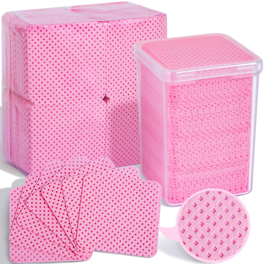 Fandamei 740pcs lint-free nail wipes box front for easy nail prep.