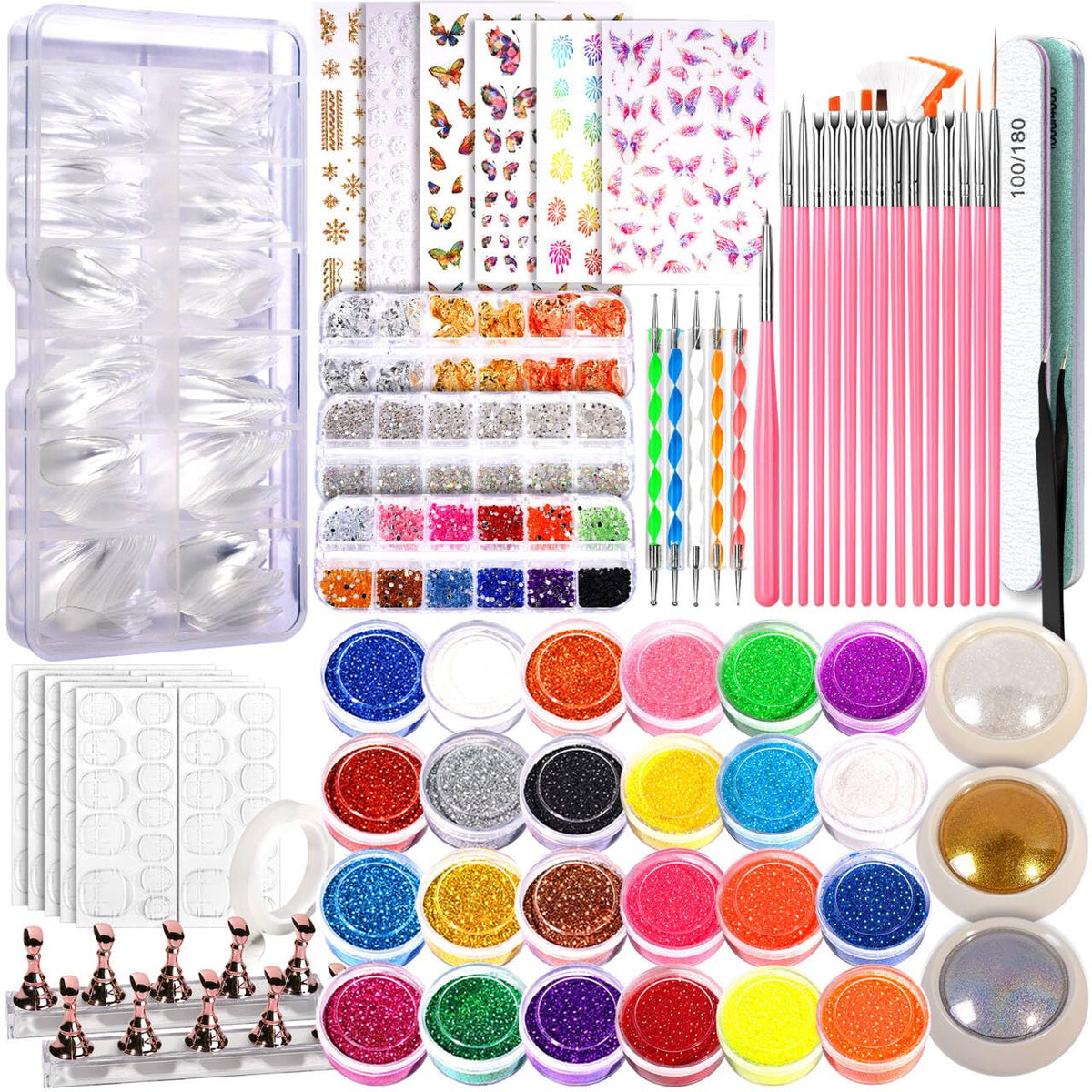 Fandamei acrylic nail kit, beginners-set, ideal for at-home nail art practice