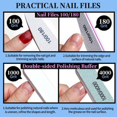 Blue Fandamei buffer block smoothing nails to a shine