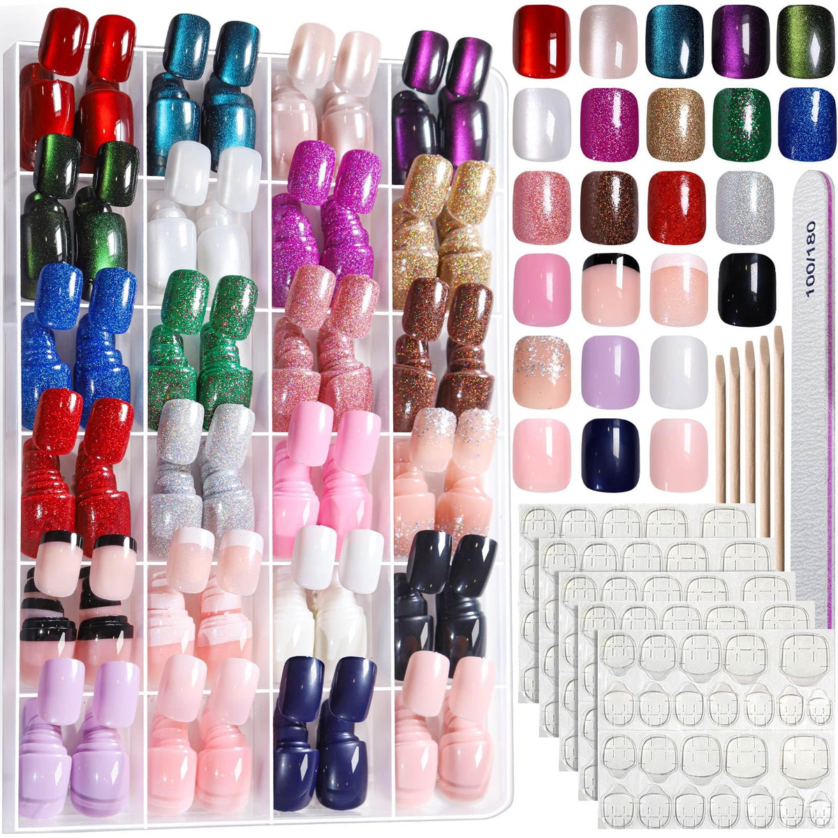 FANDAMEI cat eye nails set with shifting light for chic evening looks.