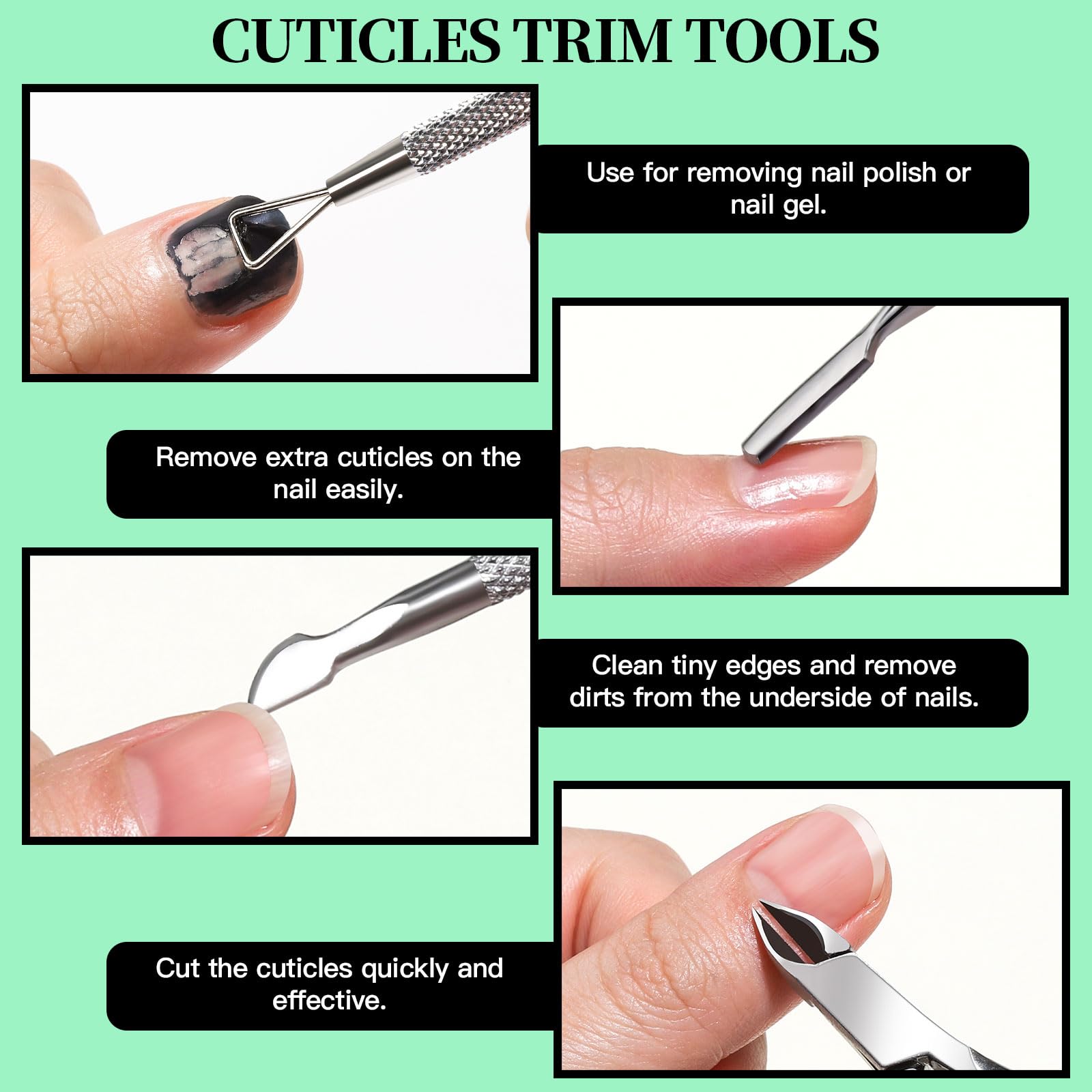 Fandamei triangular cuticle pusher helps push back cuticles safely