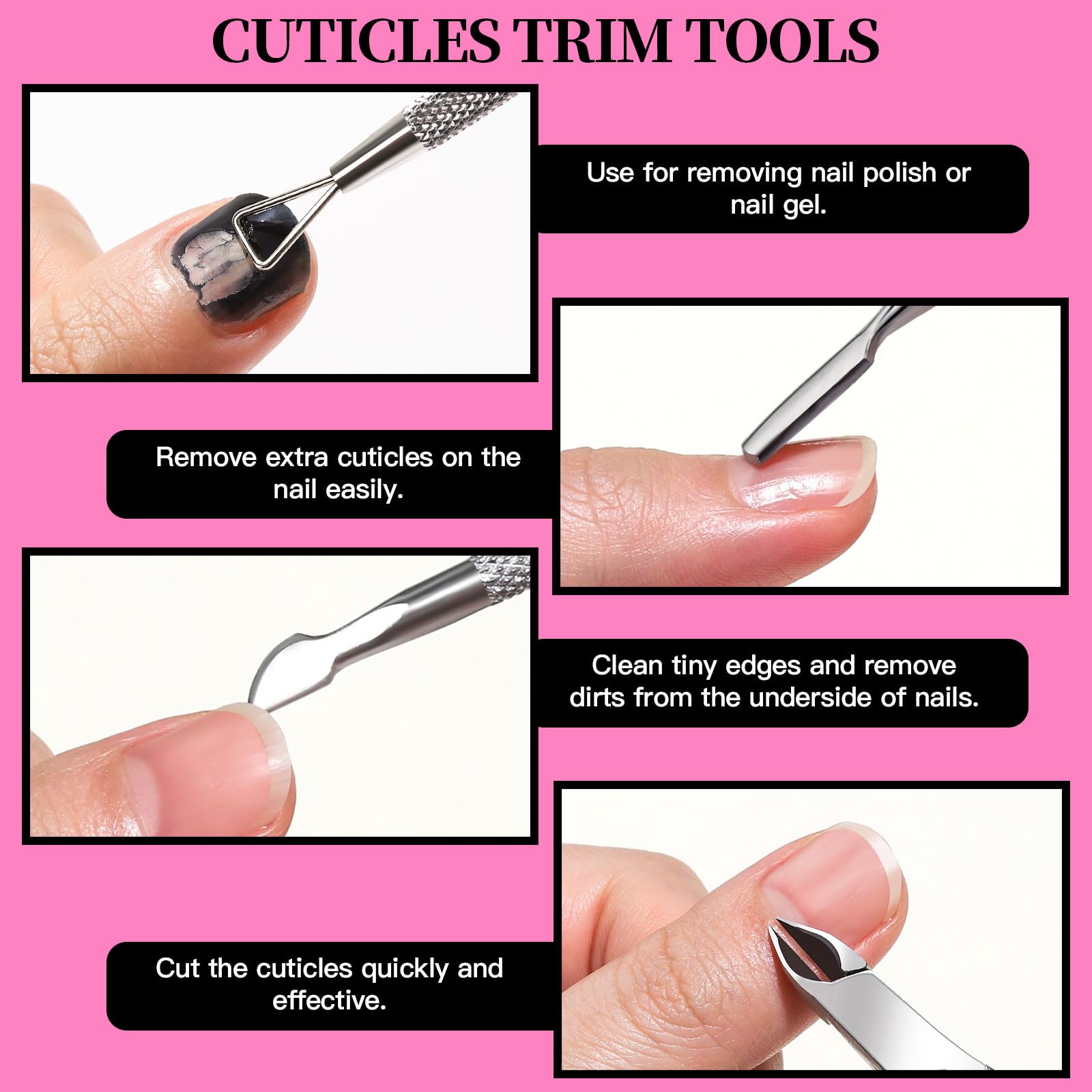 Fandamei cuticle trimmer for safe residue removal around nails.