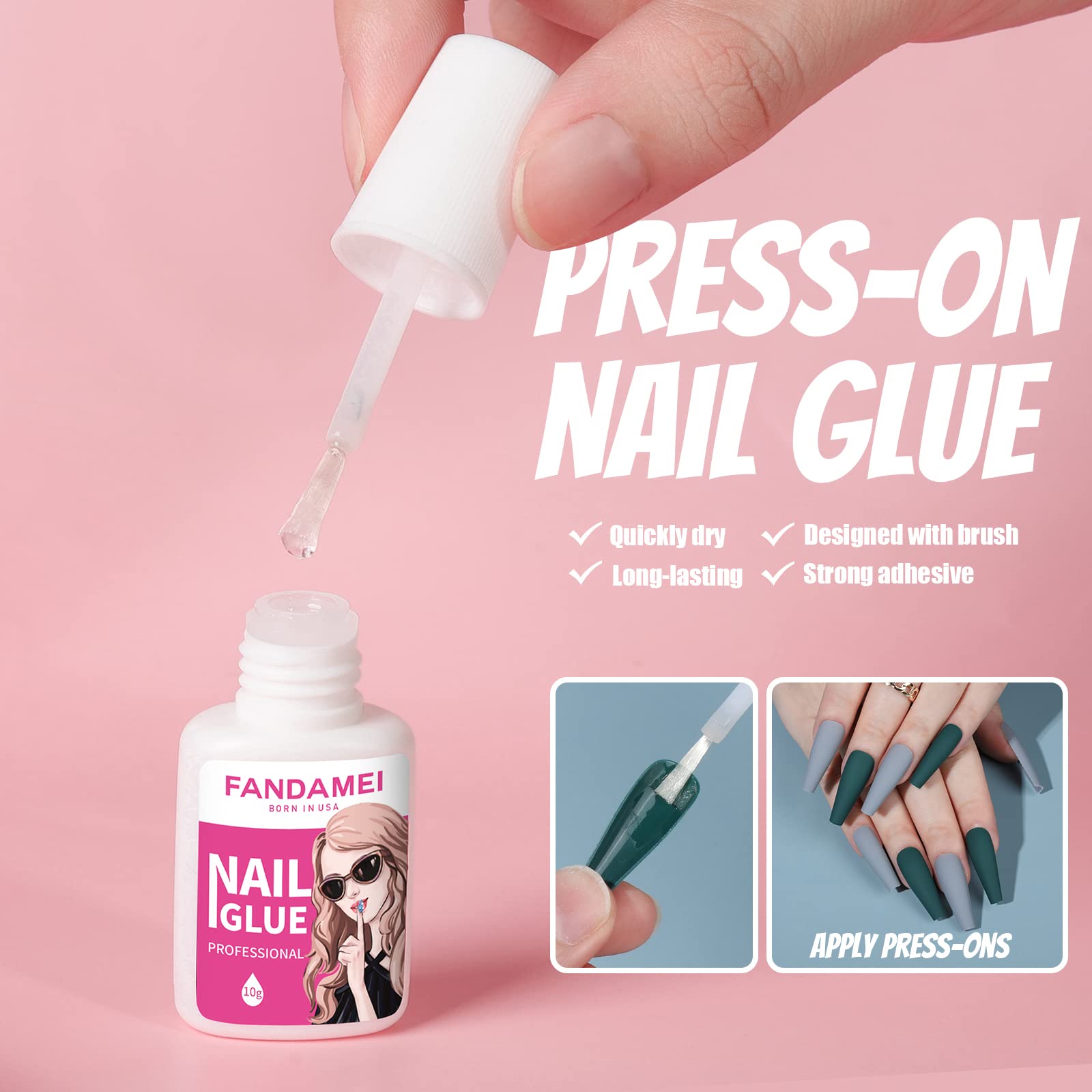FANDAMEI DIY nail art with rhinestones and glitter compatible