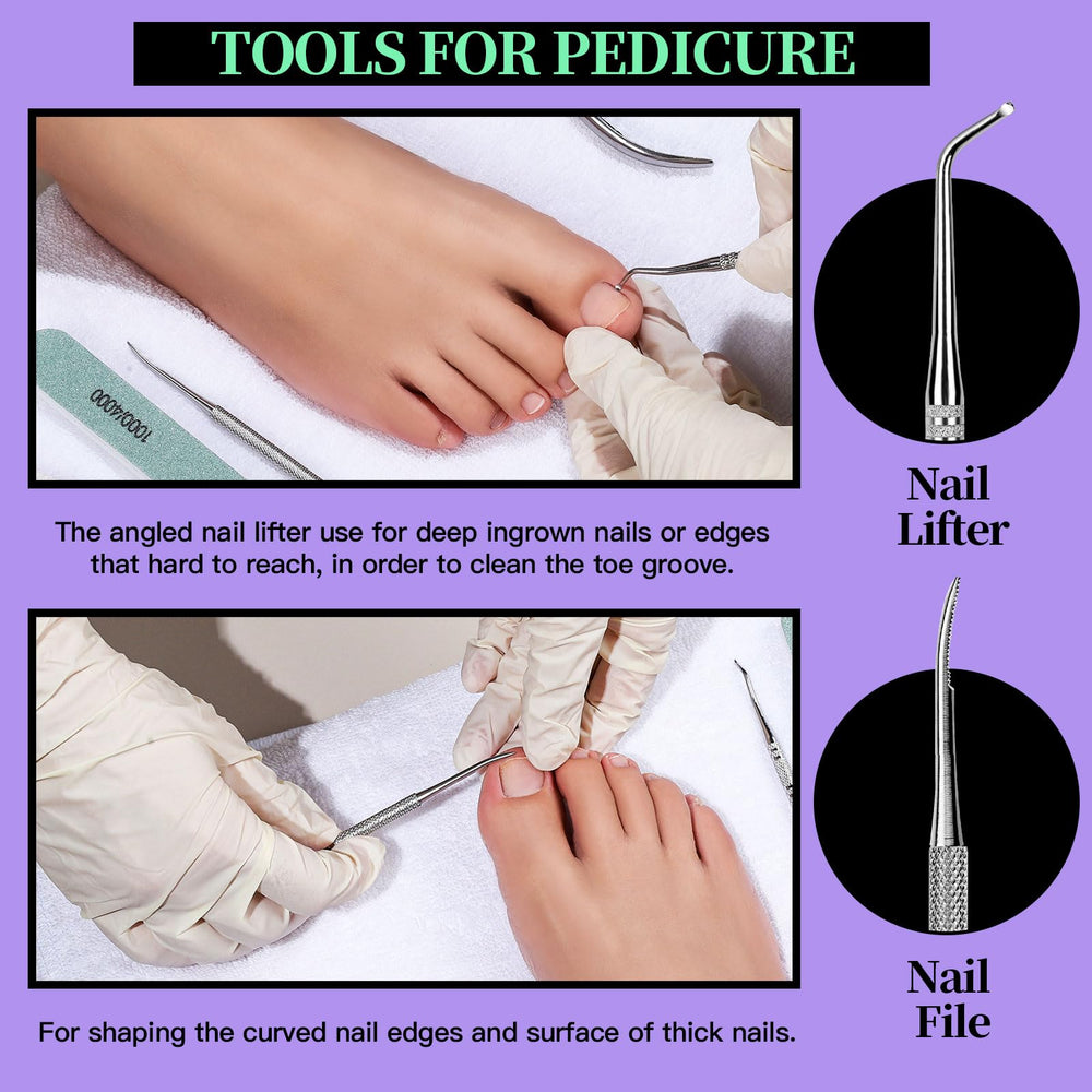Fandamei ingrown toenail lifter helps lift corners and remove stubborn debris