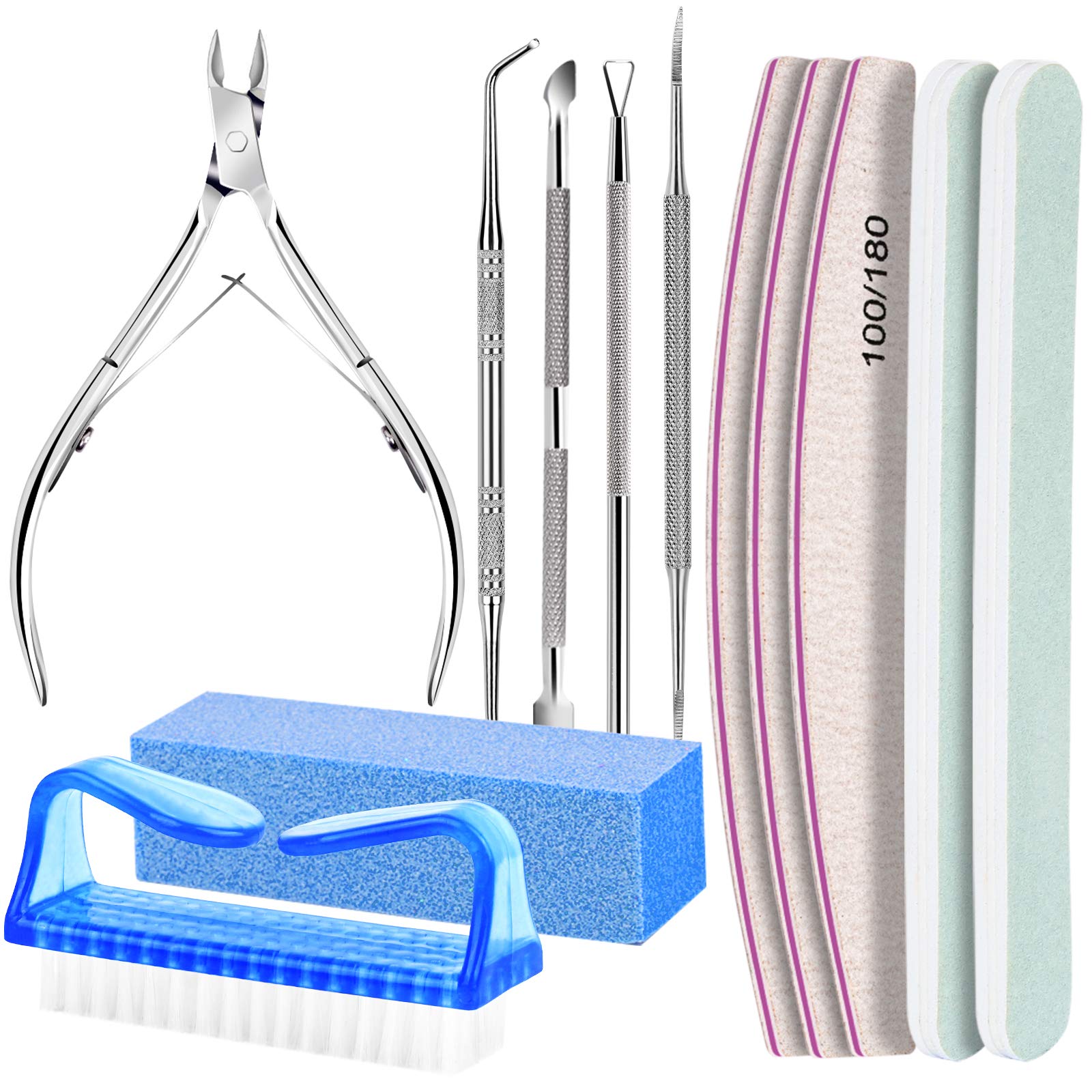 Fandamei manicure kit with 100/180 grit files for shaping and removal
