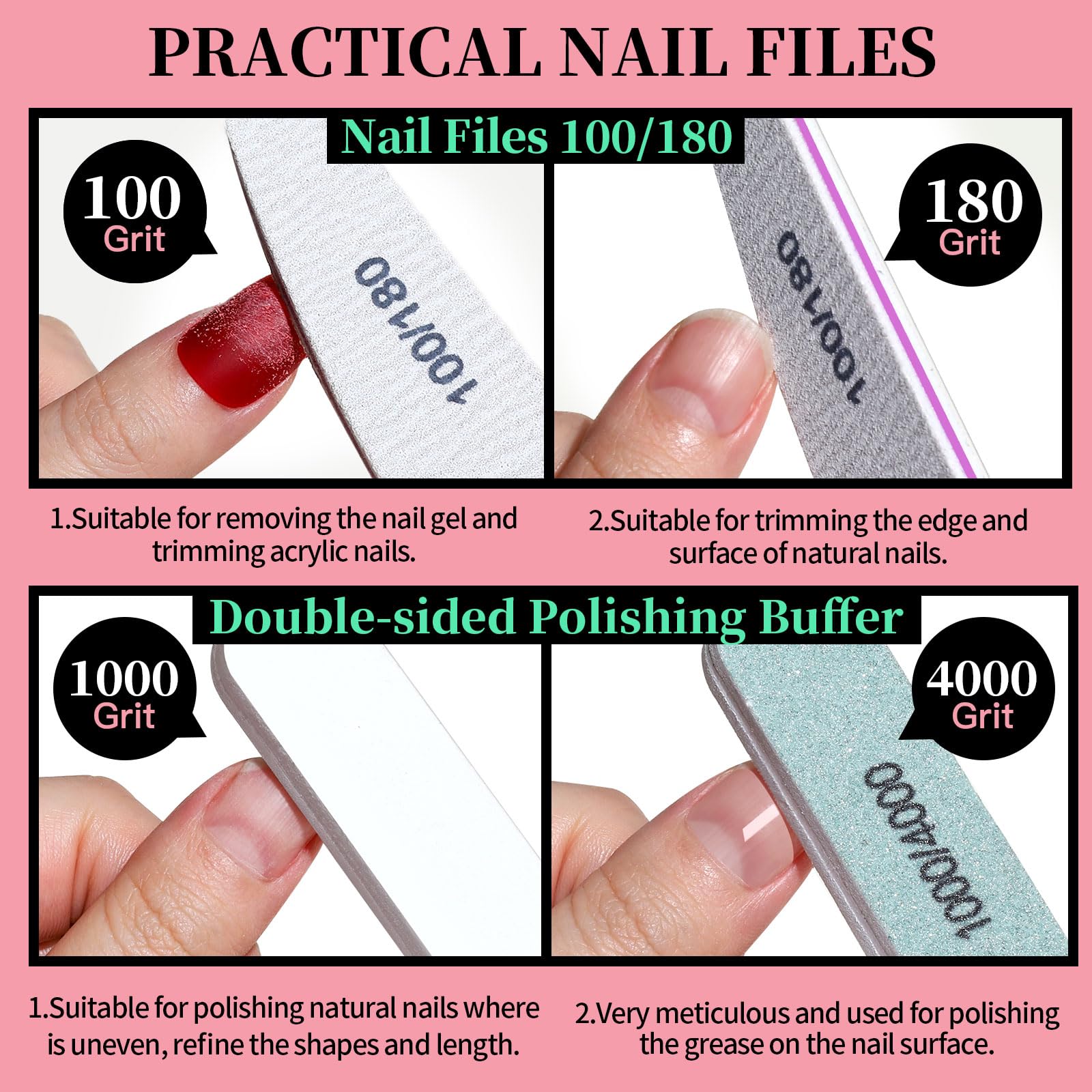 Fandamei white nail buffer block for a smooth, glossy finish.