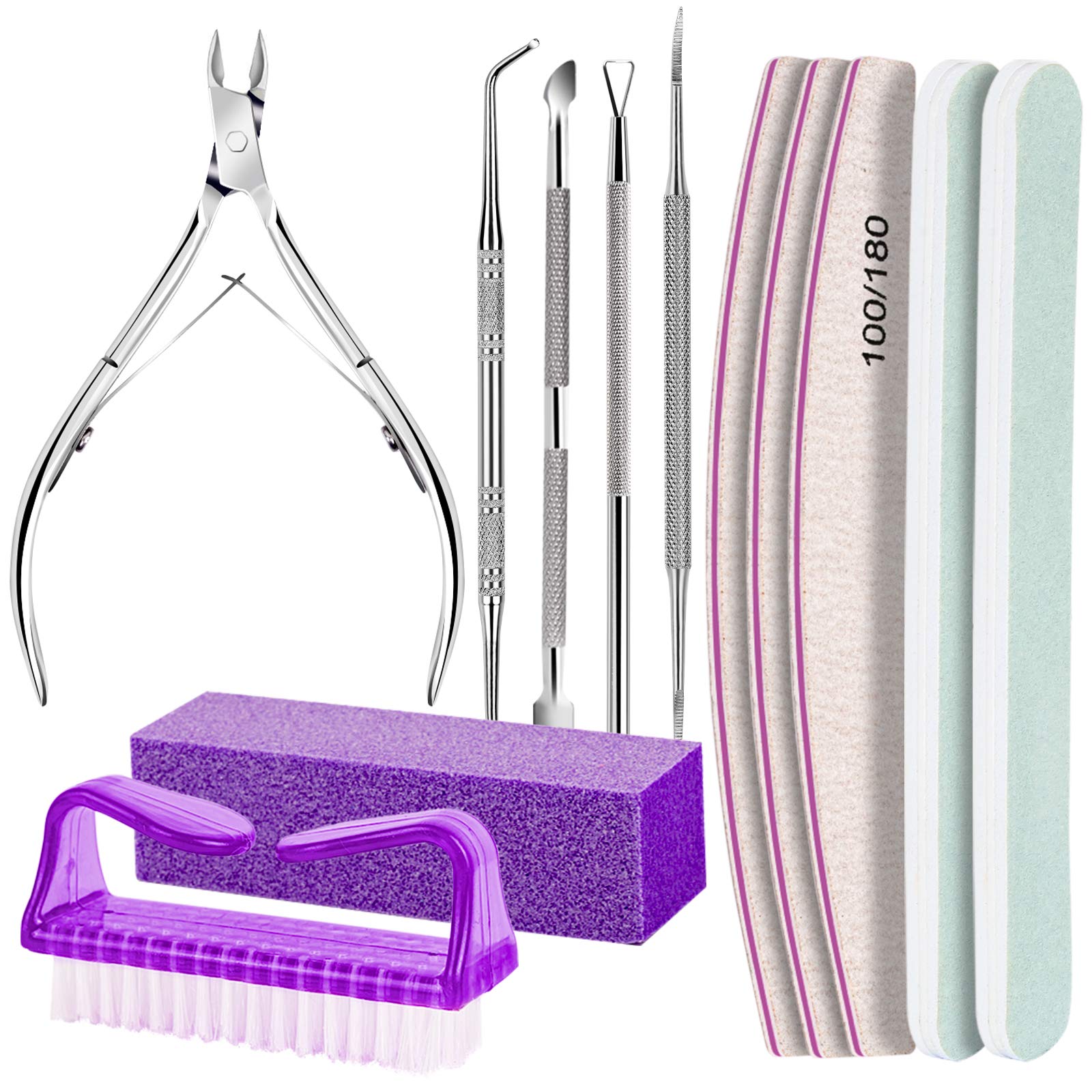Fandamei manicure and pedicure toolkit purple contents ready for complete nail care at home or travel