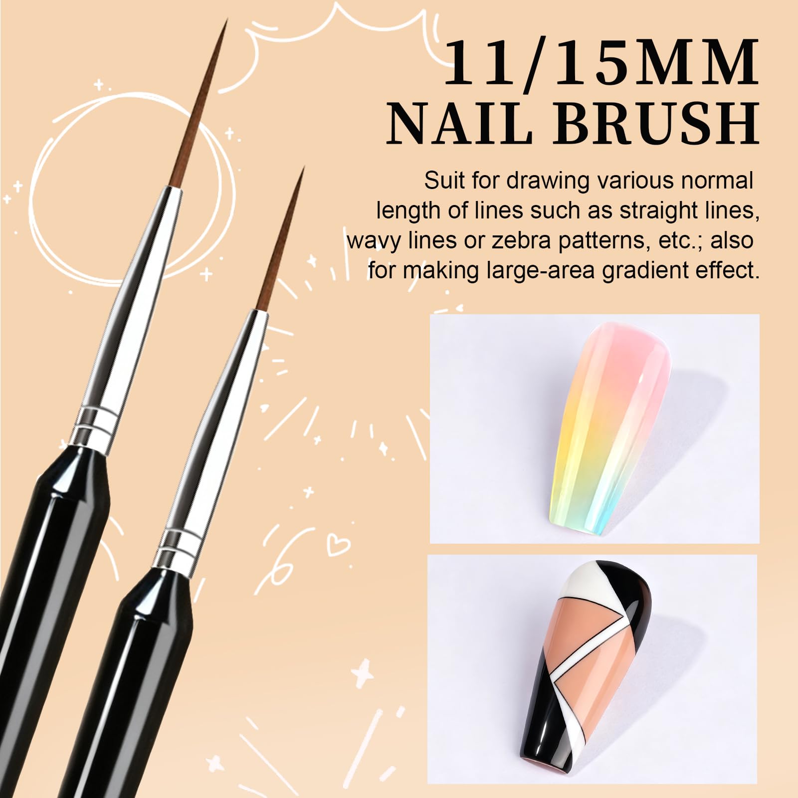 Fandamei 20mm liner brush for long, continuous lines and blocks