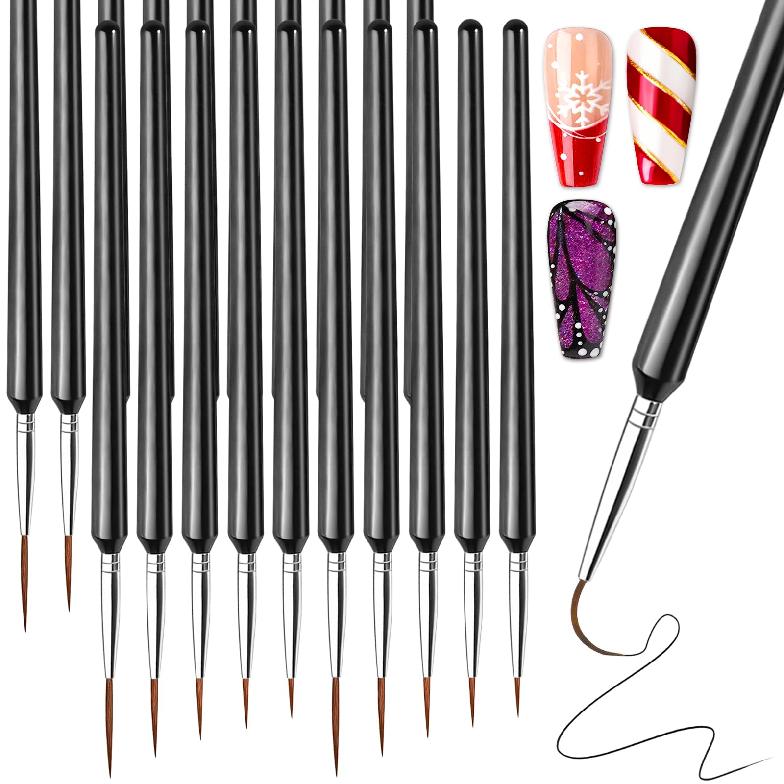 Fandamei 7mm liner brush for precise nail detailing and patterns