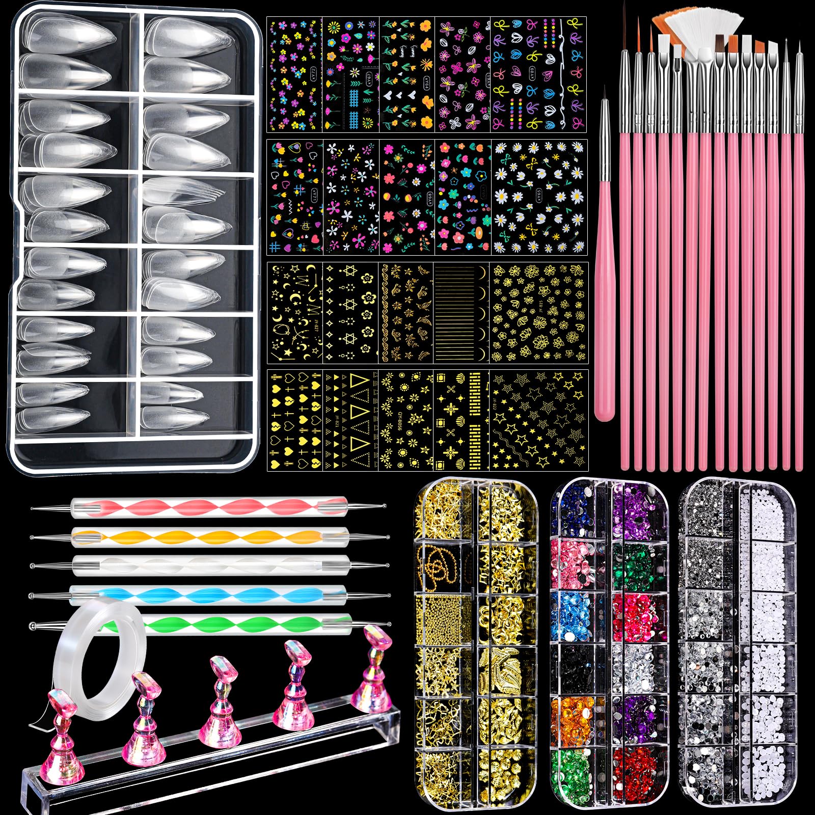 Fandamei nail art brushes set for precise lines and professional-looking details.