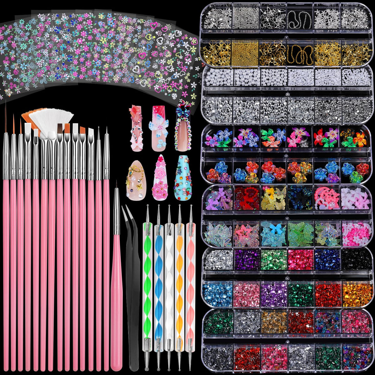 Fandamei nail art kit overview shows the complete at-home set for creative nail designs.
