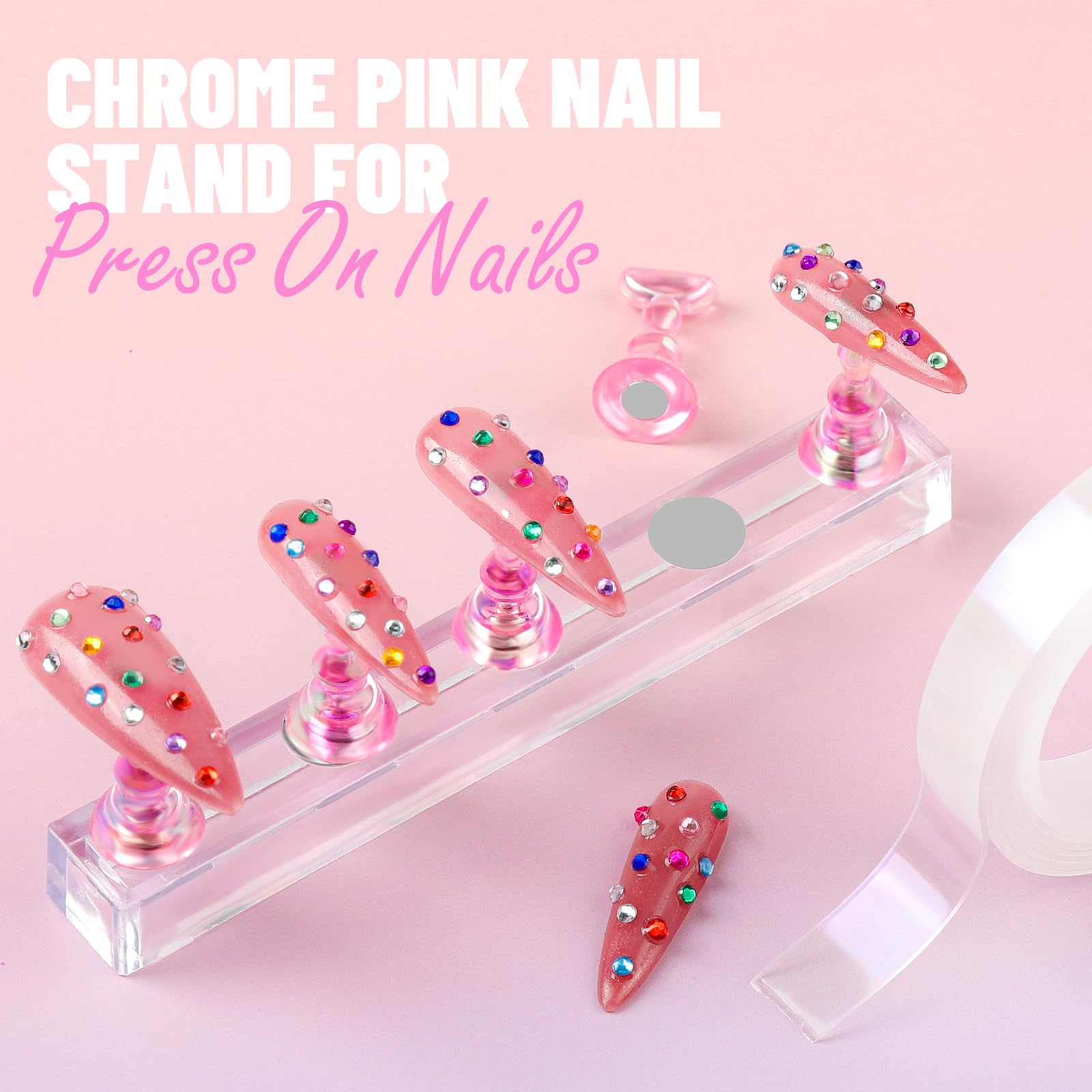 Fandamei rhinestones and pearls for smooth, durable nail decorations.