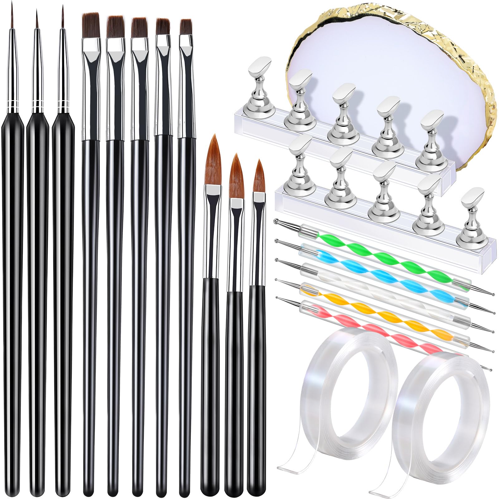 FANDAMEI nail brush set with stand for professional-looking nail art at home