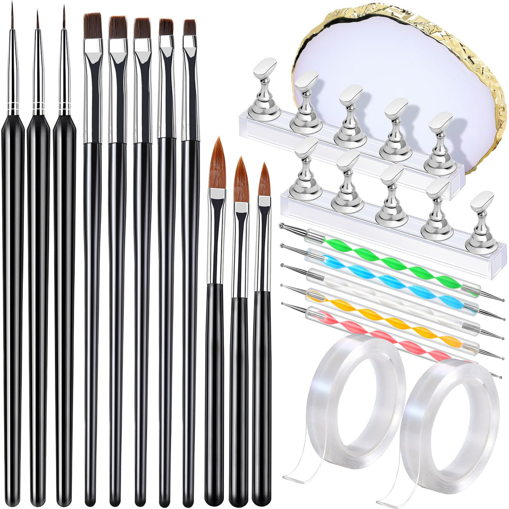 FANDAMEI nail brush set with stand for professional-looking nail art at home
