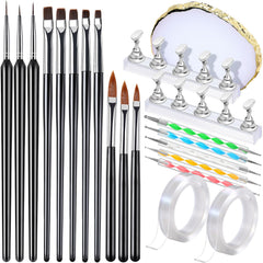 FANDAMEI nail brush set with stand for professional-looking nail art at home