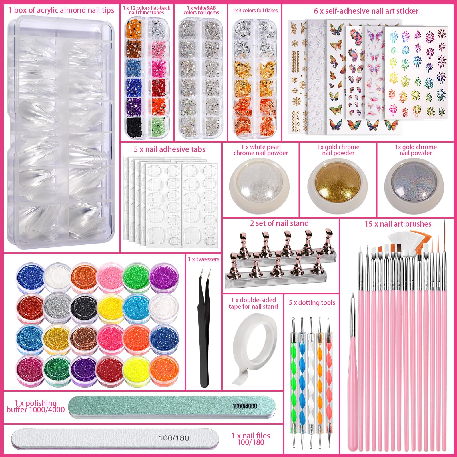 Fandamei nail-chrome-powders-collection offers pearly and metallic effects