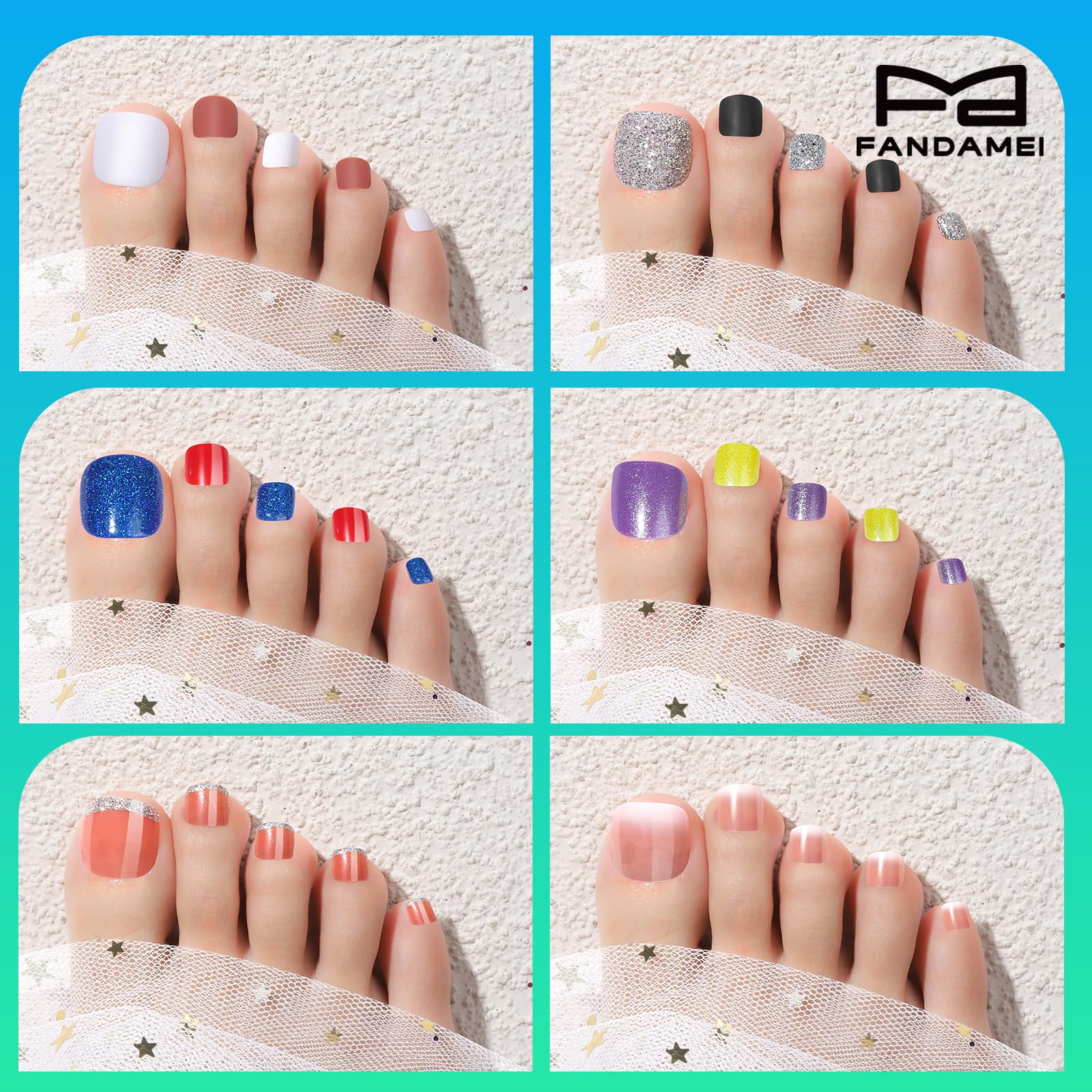 FANDAMEI includes 576 nails and tools for at-home manicures.