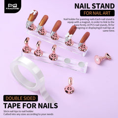 Fandamei nail holder with double-sided tape for secure placement.