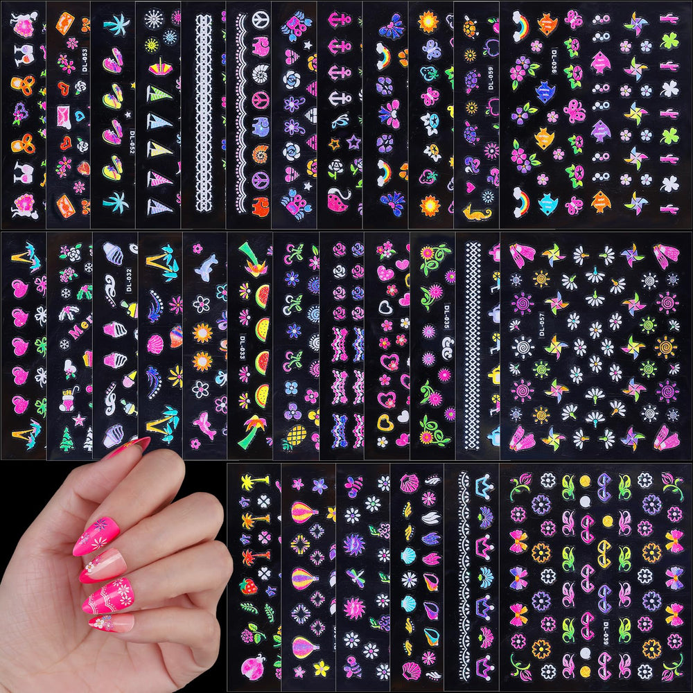 Fandamei nail stickers with flowers and butterflies for vibrant, easy at home nail art