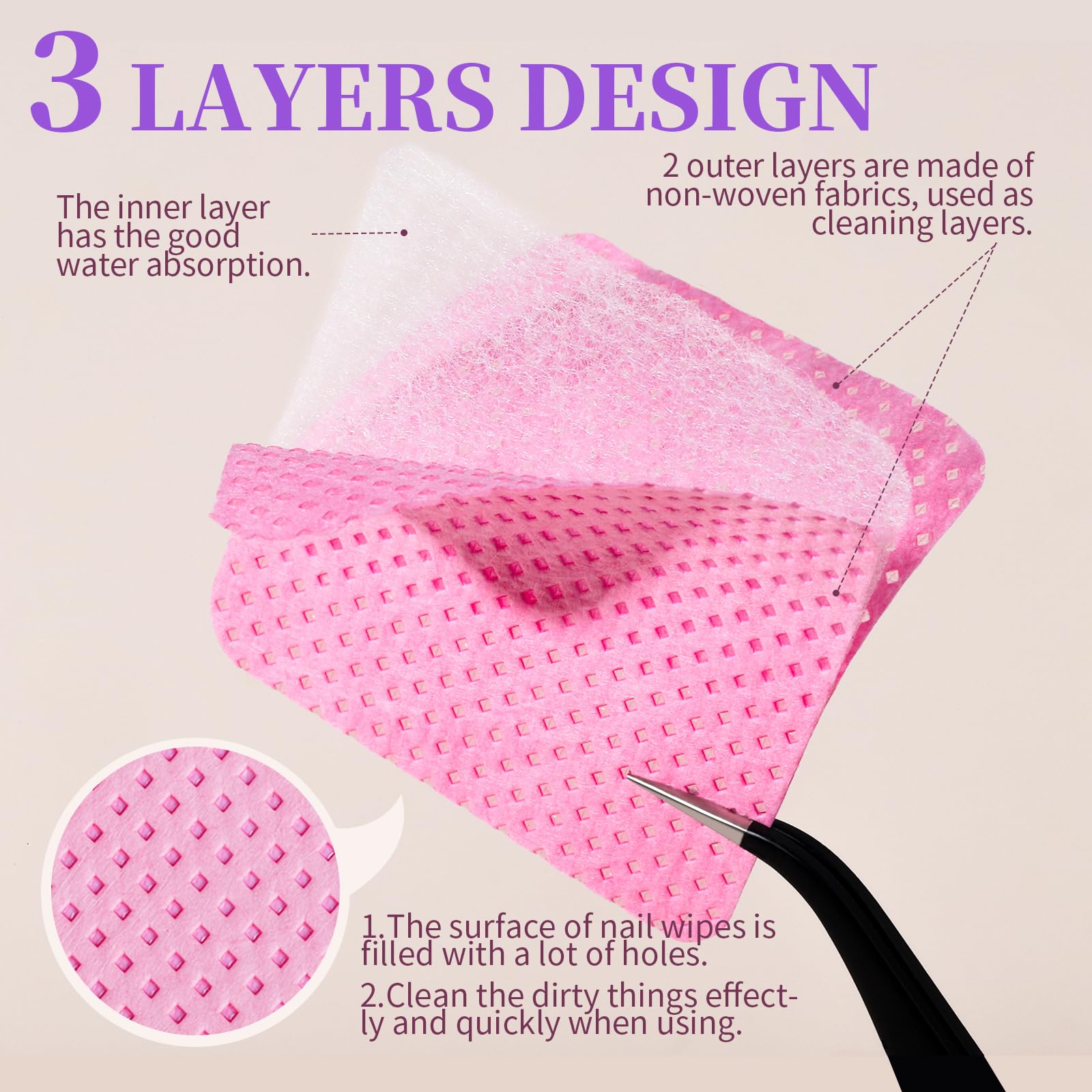 Fandamei three-layer lint-free fabric closeup shows efficient cleaning.