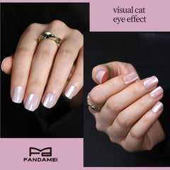 FANDAMEI nude with glitter nails offer subtle shine and versatile styling.