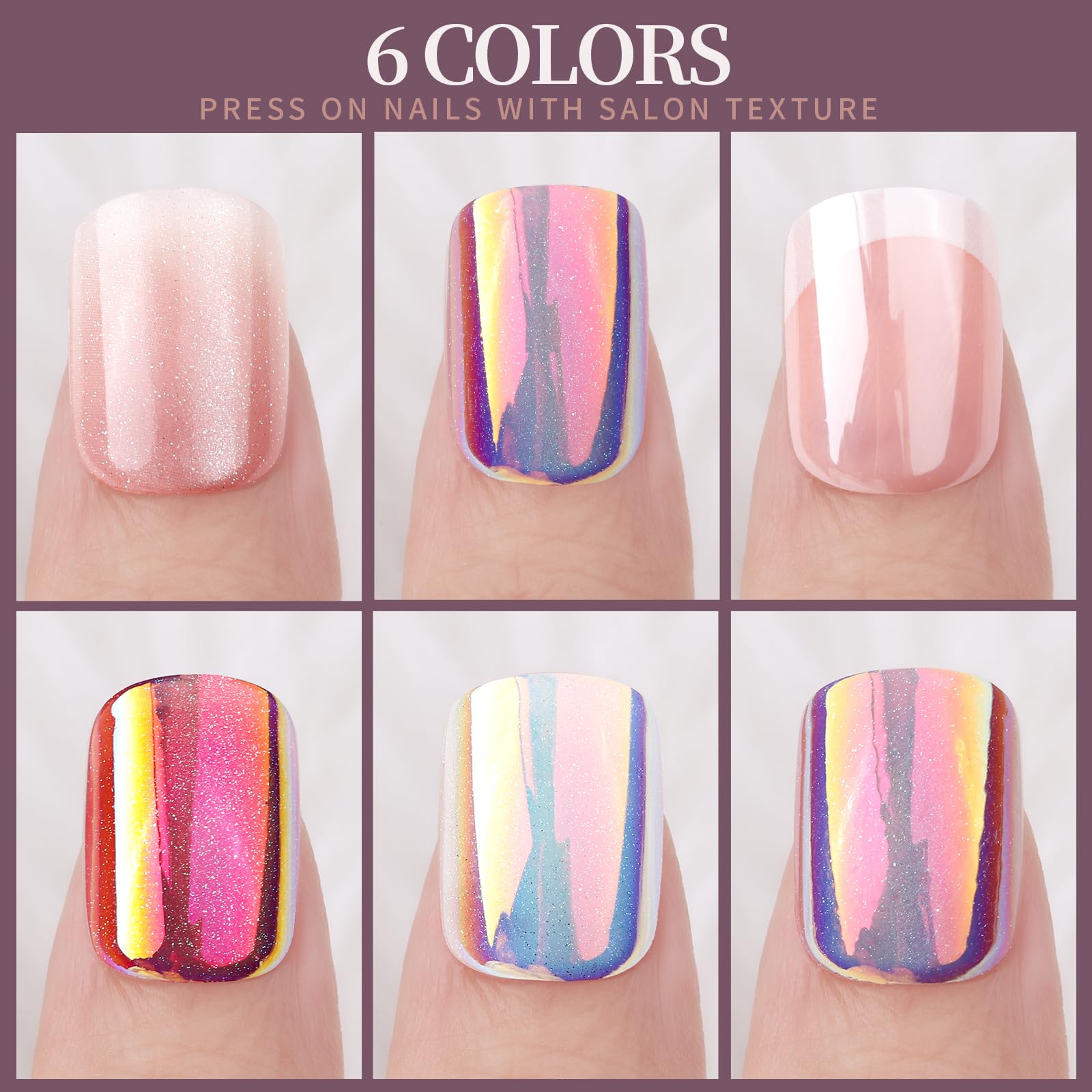 Fandamei ombre glossy nails showing natural color transition